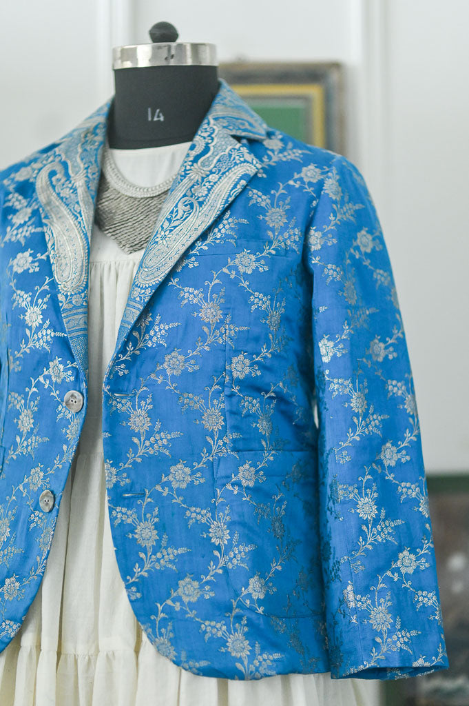 Lasya, Brocade Silk  Saree, Up Cycled Blazer, Large