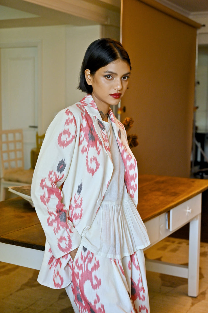 Tashkent, Uzbeki Ikat Weave Pattern Blazer