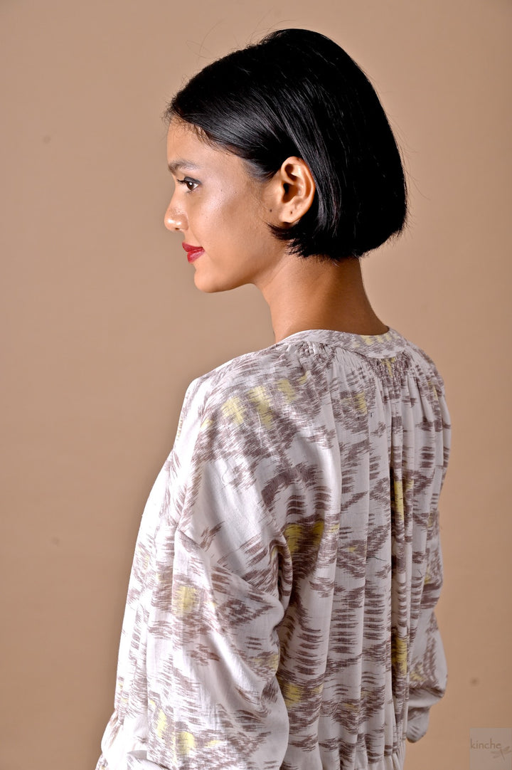 Qarshi, Rare Ikat Weave, Limited Edition Shirt Dress - kinchecom