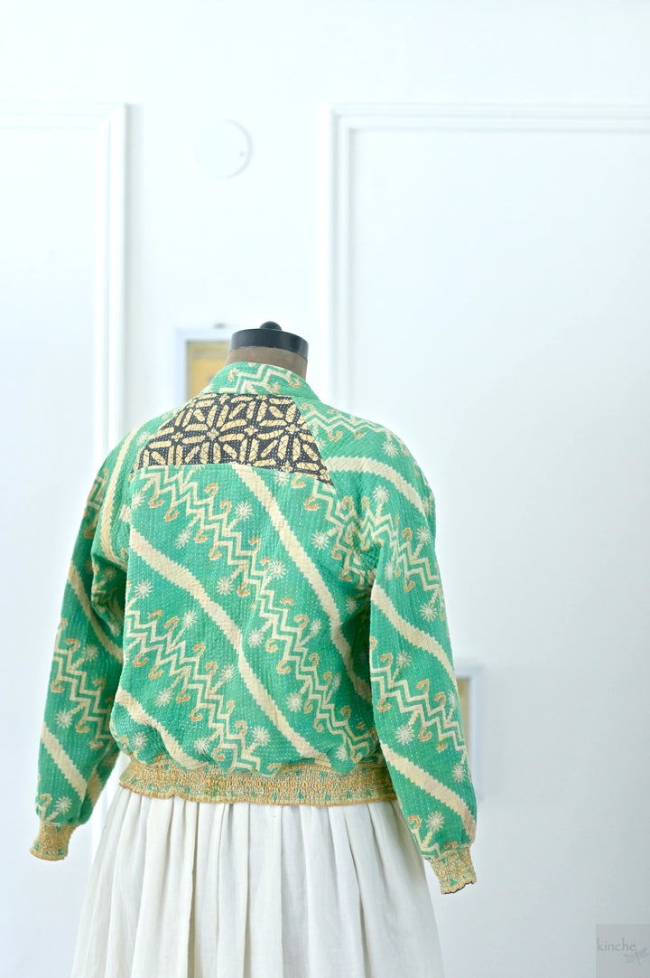 Medium, Charlotte Jacket in a beautiful Vintage Print, Quilted Cotton - kinchecom