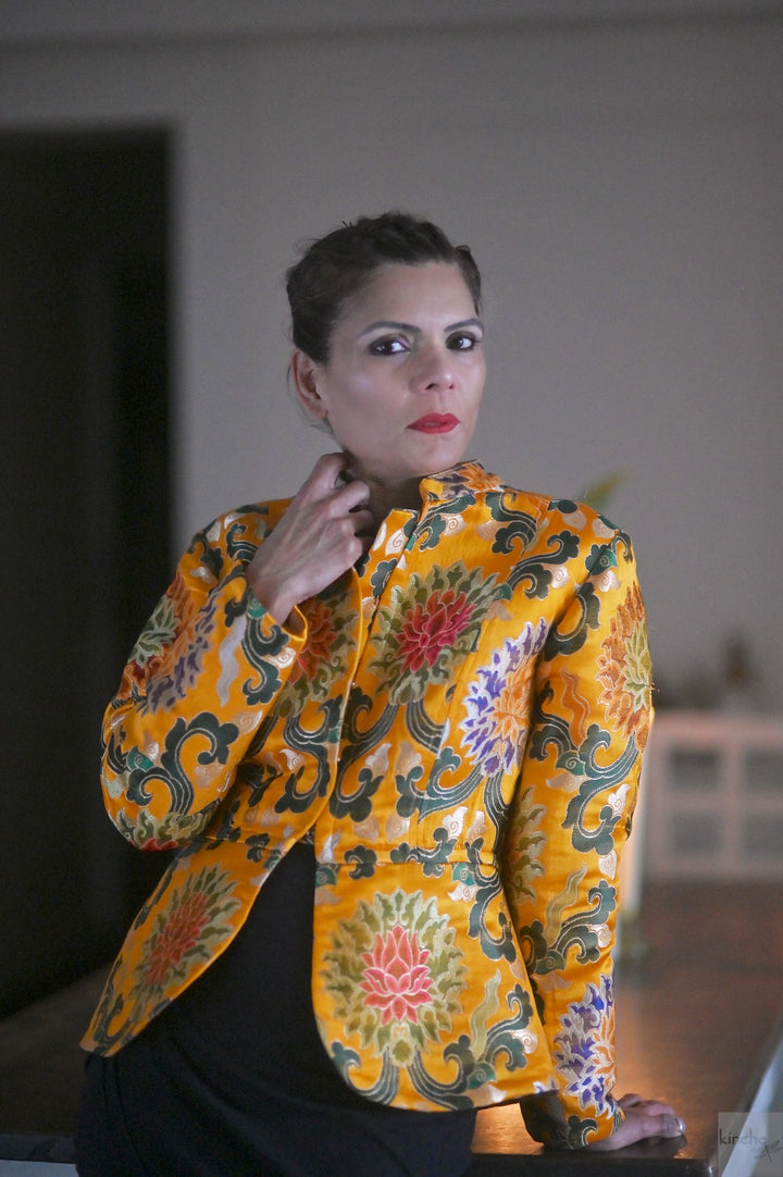 Dache, Heritage Gyasar Tibetan Silk Jacket, Military Style