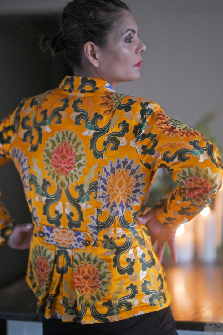 Dache, Heritage Gyasar Tibetan Silk Jacket, Military Style