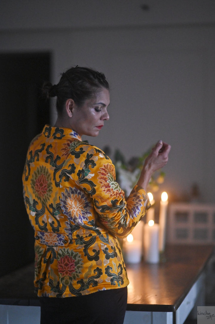 Dache, Heritage Gyasar Tibetan Silk Jacket, Military Style