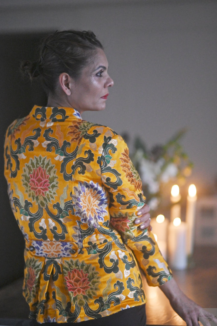 Dache, Heritage Gyasar Tibetan Silk Jacket, Military Style