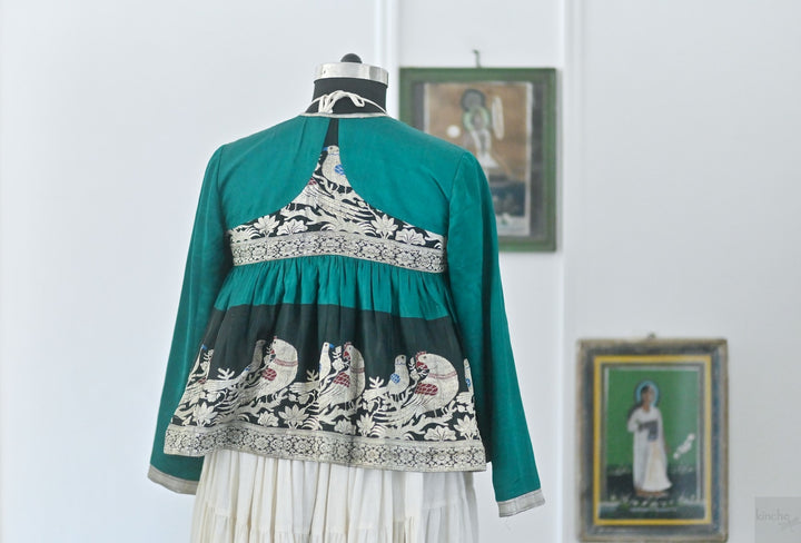 Meera, Handmade Katan Silk, Rare Pattern Kedia Blouse, XL