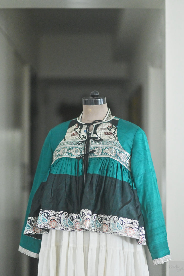 Zara, Vintage Katan Silk Saree Kediya Blouse, Handmade, X Large