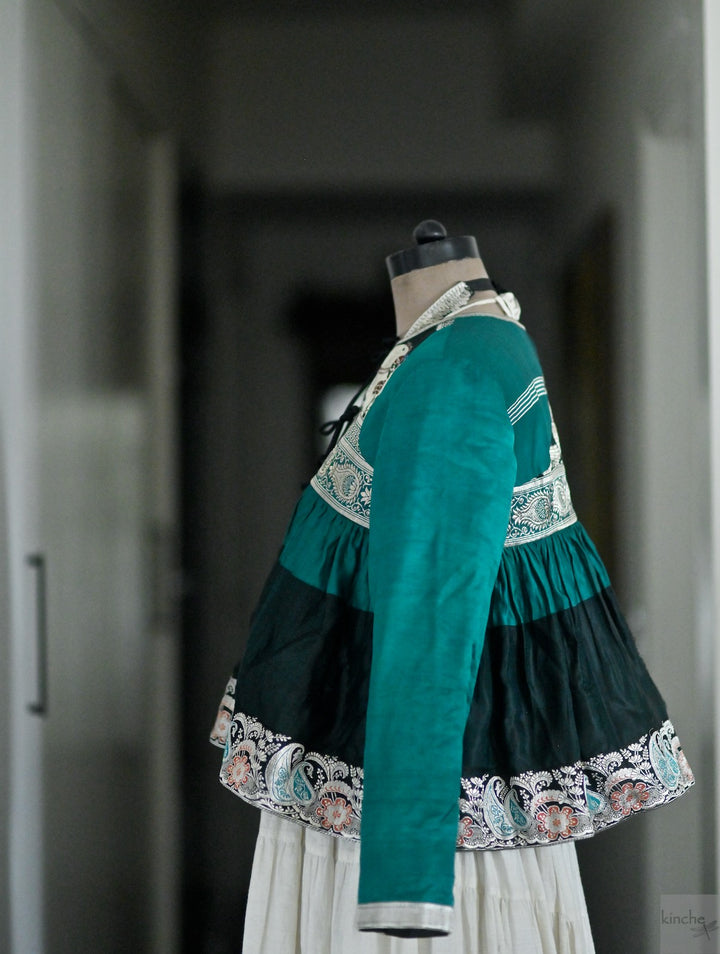 Zara, Vintage Katan Silk Saree Kediya Blouse, Handmade, X Large