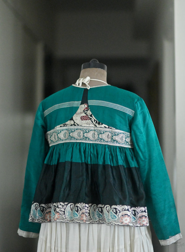 Zara, Vintage Katan Silk Saree Kediya Blouse, Handmade, X Large