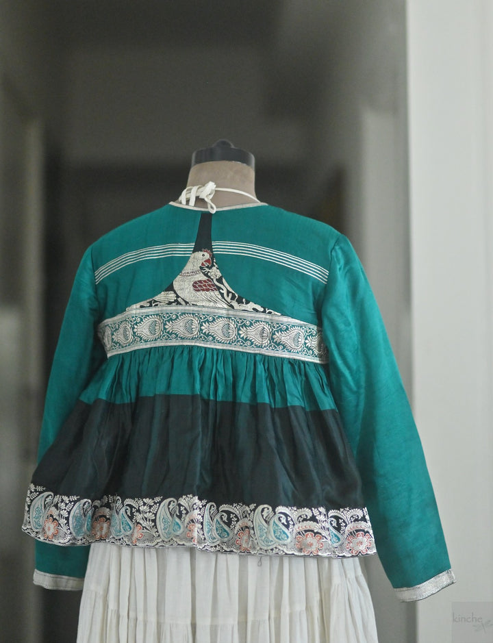 Zara, Vintage Katan Silk Saree Kediya Blouse, Handmade, X Large