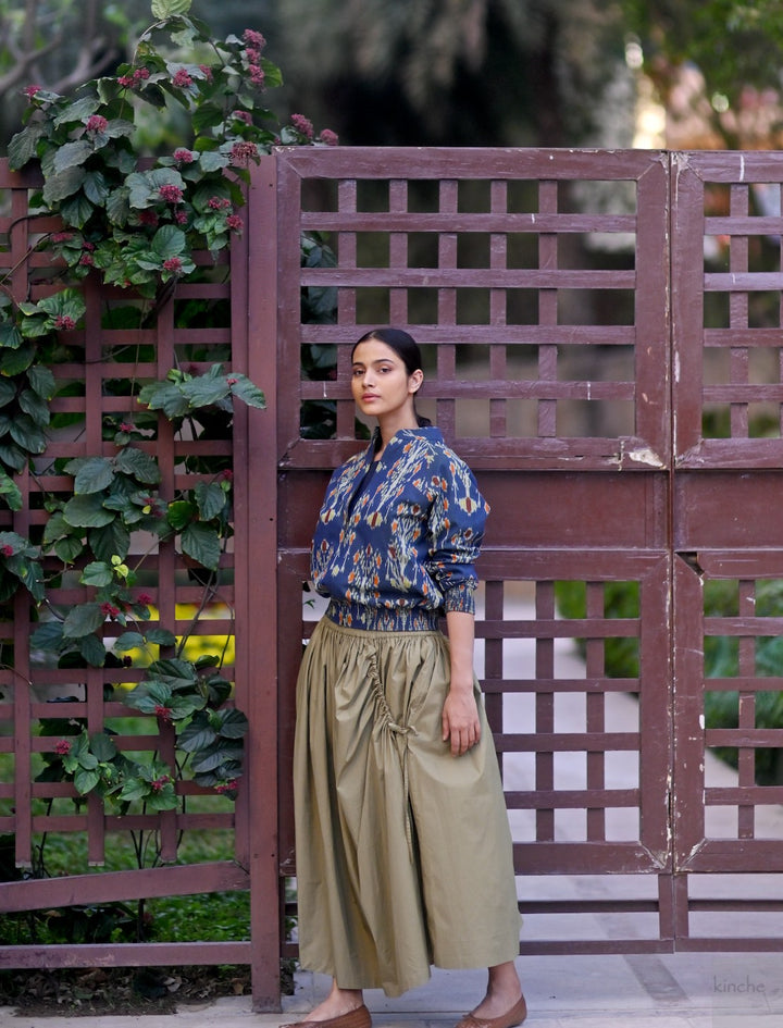 Agastya Bomber with Khaki Lima Skirt, Coord Set