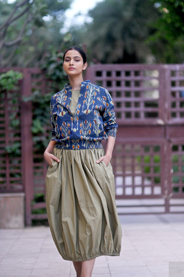 Agastya Bomber with our June Cocoon Dress