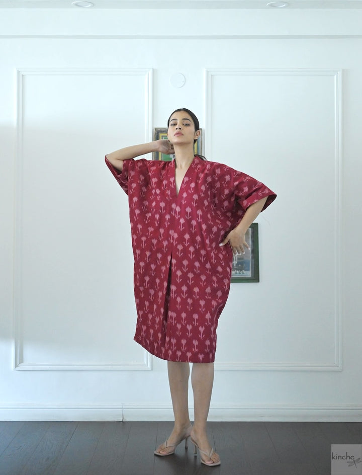 Beirut, Hand  Woven Ikat Weave Kaftan Dress