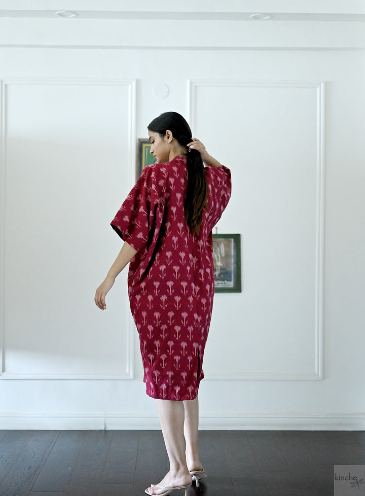 Beirut, Hand  Woven Ikat Weave Kaftan Dress