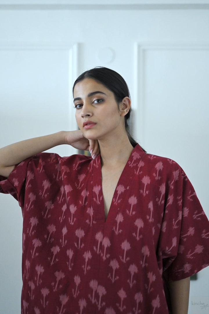 Beirut, Hand  Woven Ikat Weave Kaftan Dress