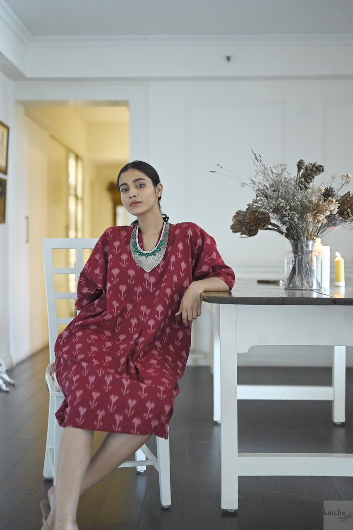 Beirut, Hand  Woven Ikat Weave Kaftan Dress