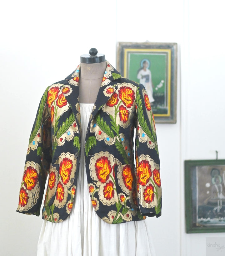 Dolma, Gyasar Silk & Copper Zari, Blazer in Black