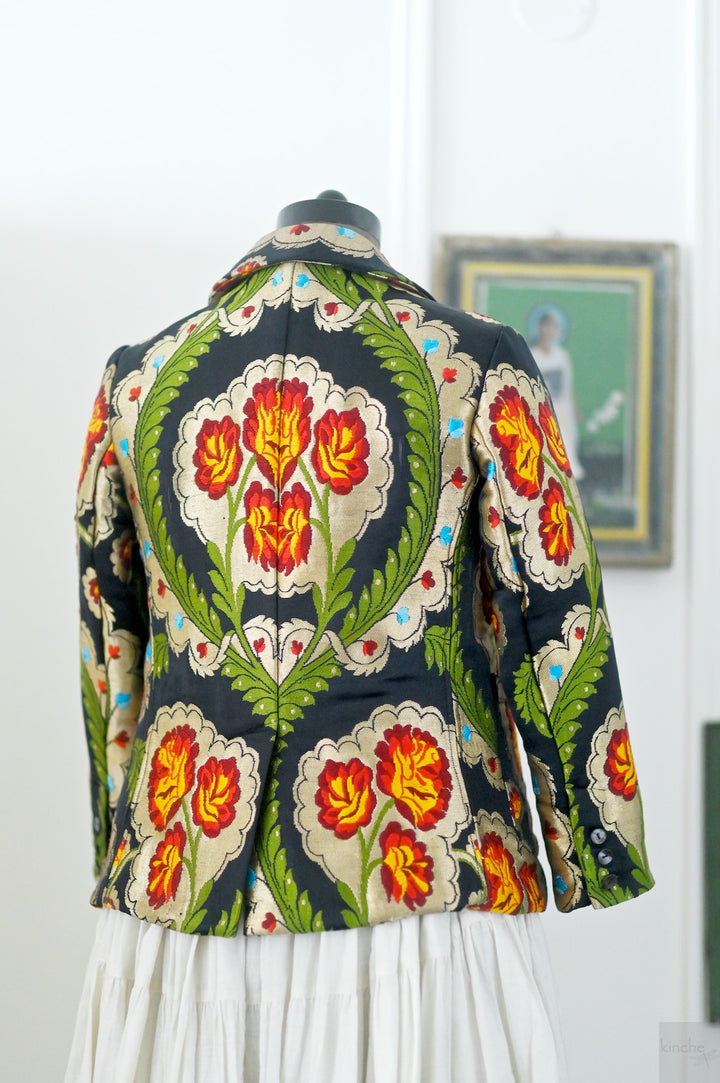 Dolma, Gyasar Silk & Copper Zari, Blazer in Black