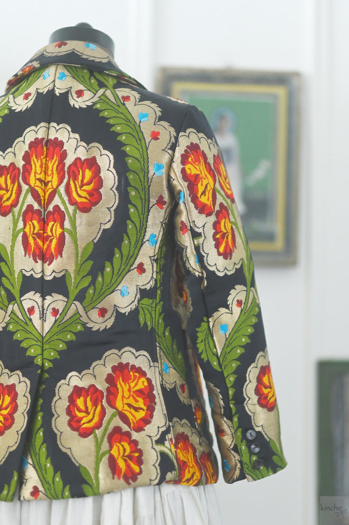 Dolma, Gyasar Silk & Copper Zari, Blazer in Black