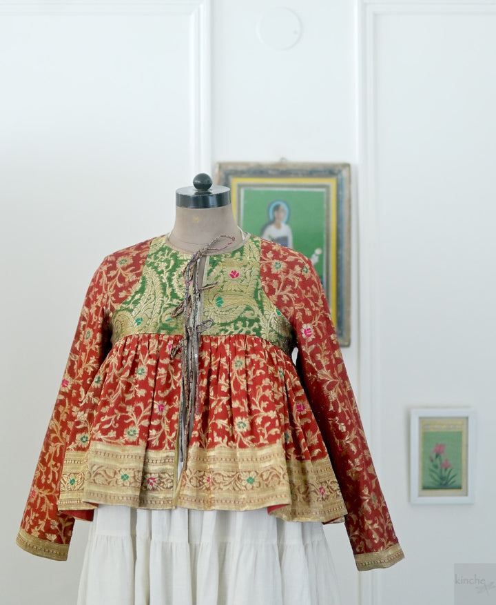 Sidra, Vintage Zari Up Cycled Kedia Blouse in Medium