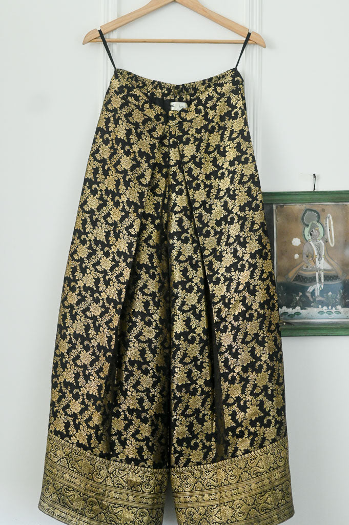 Iktara, One of a Kind Vintage Zari Silk Pants with Chanderi Vest