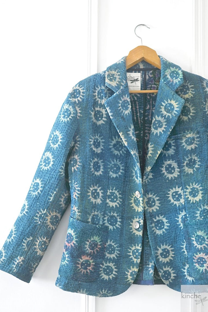indigo quilted mens blazer, India