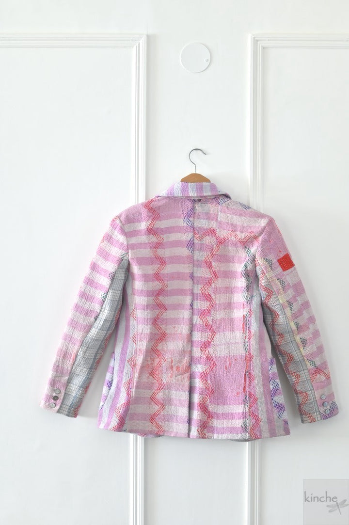 August, Sustainably made Kantha Blazer, One of a Kind Chest/Bust 40 - kinchecom