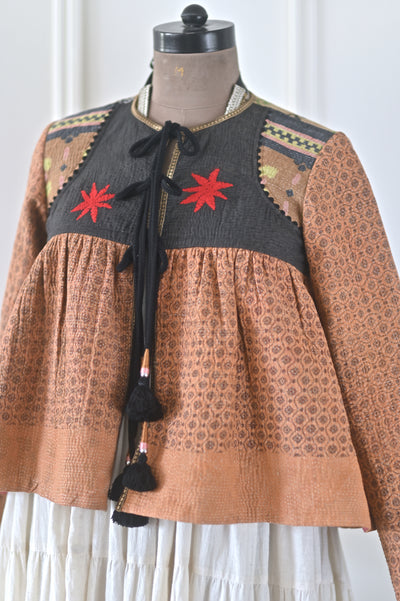 Bogota, Medium Size, Hand Crafted & Hand Embroidered Boho Flared Kediya