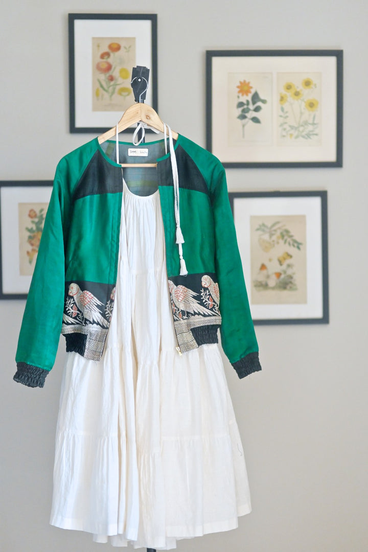 Naina, Heritage Silk Revival Bomber Jacet - kinchecom