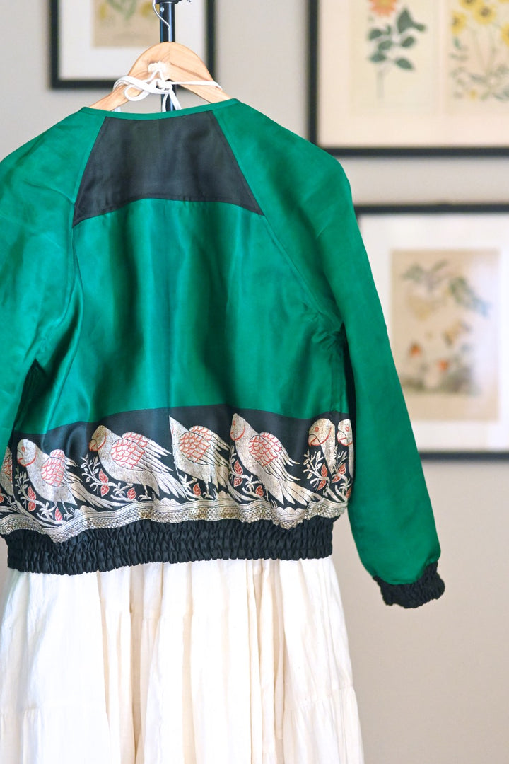 Naina, Heritage Silk Revival Bomber Jacet - kinchecom