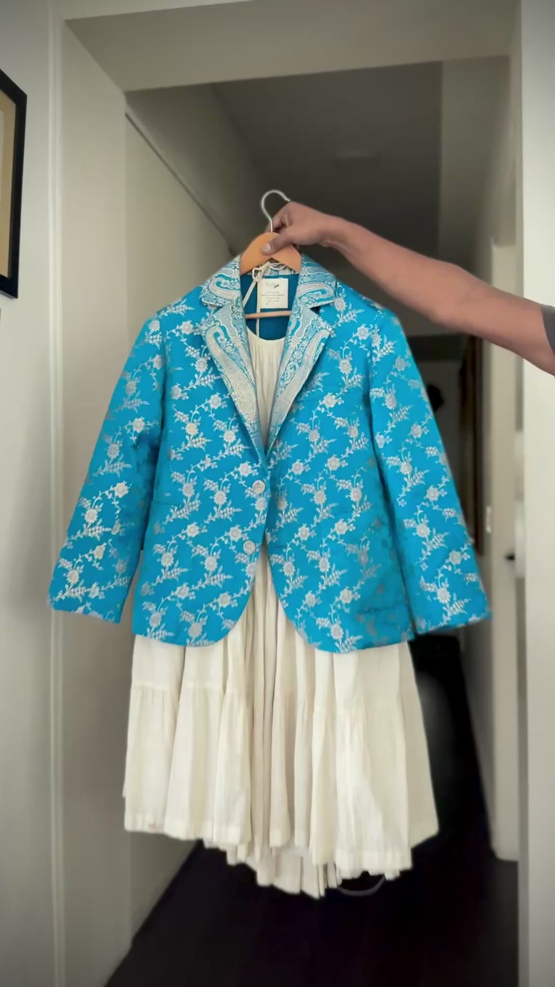 Lasya, Brocade Silk  Saree, Up Cycled Blazer, Large