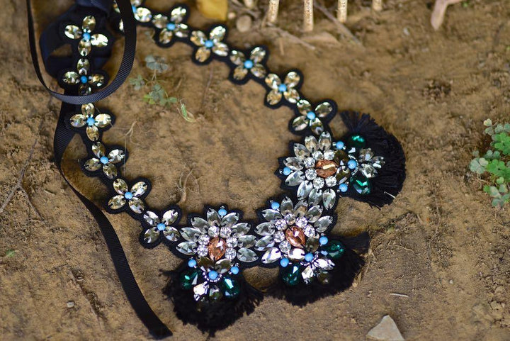 Crete, Handmade Swarovski Crystal Bib necklace - kinchecom