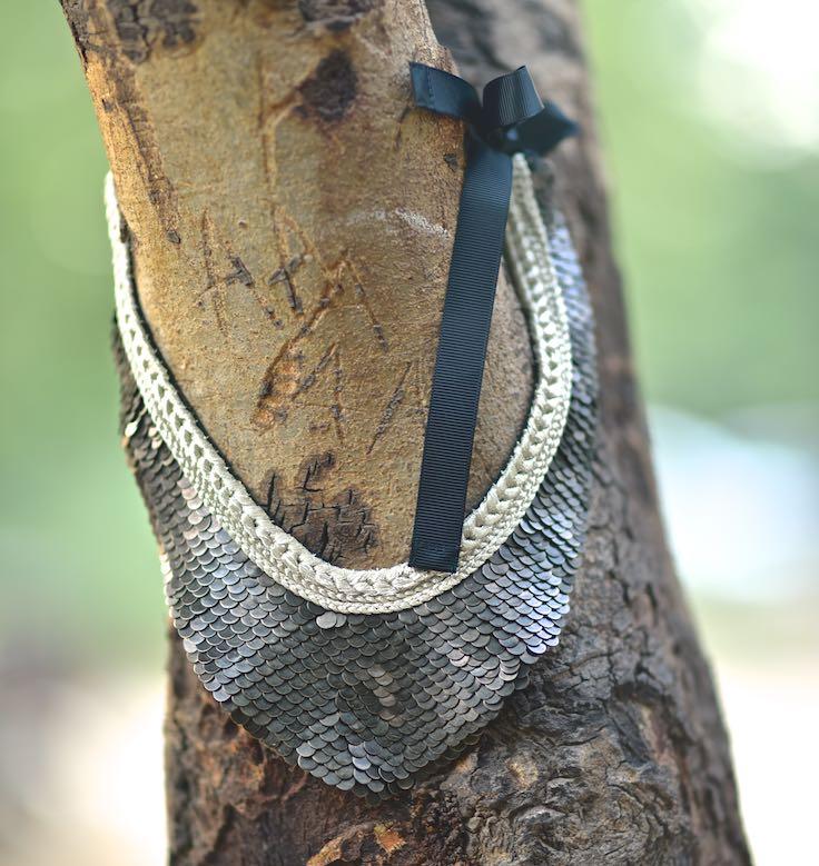 Ozark, Handmade Pure Brass and Zari Necklace - kinchecom