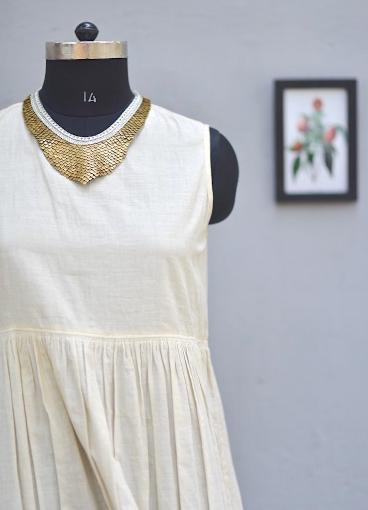 Kent, Handmade Pure Brass and Zari Necklace - kinchecom
