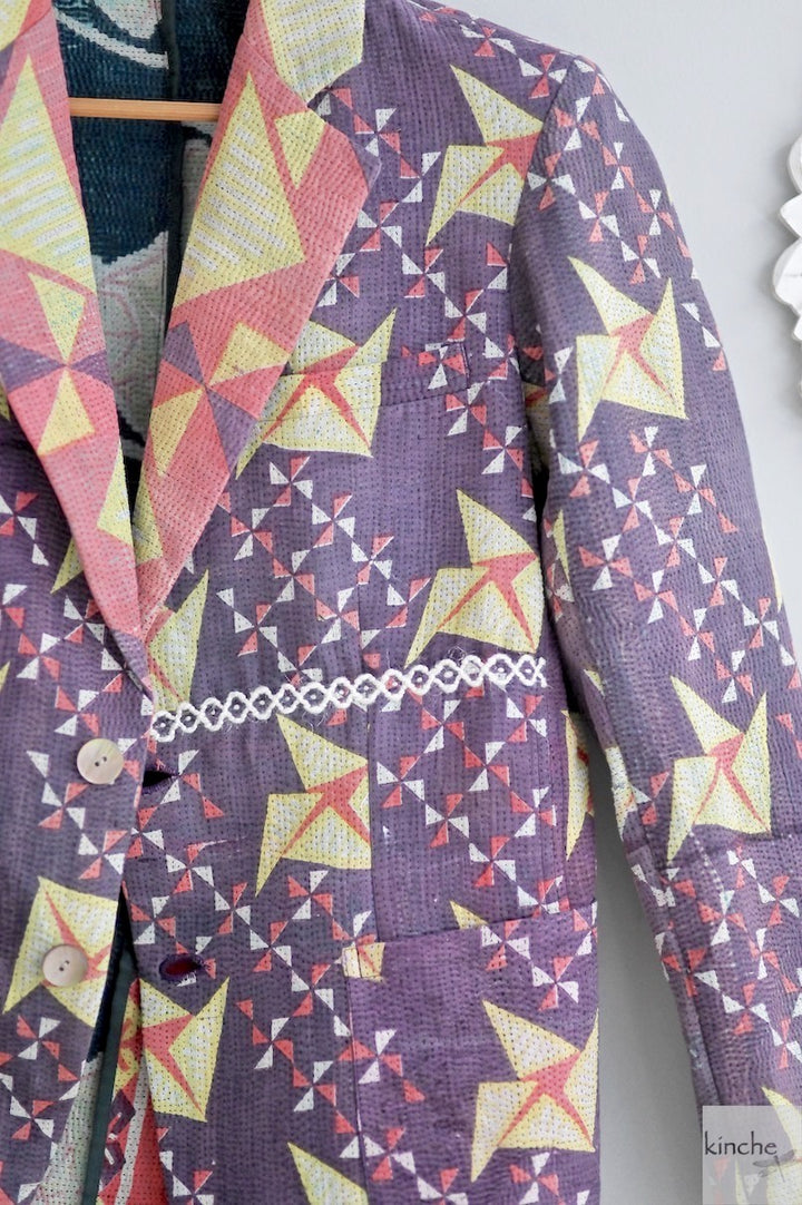 Sloan, Sustainably made Kantha Blazer, One of a Kind Chest/Bust 40 - kinchecom