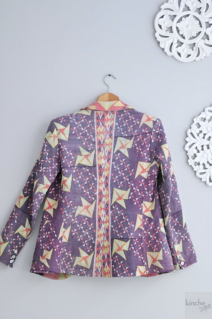 Sloan, Sustainably made Kantha Blazer, One of a Kind Chest/Bust 40 - kinchecom