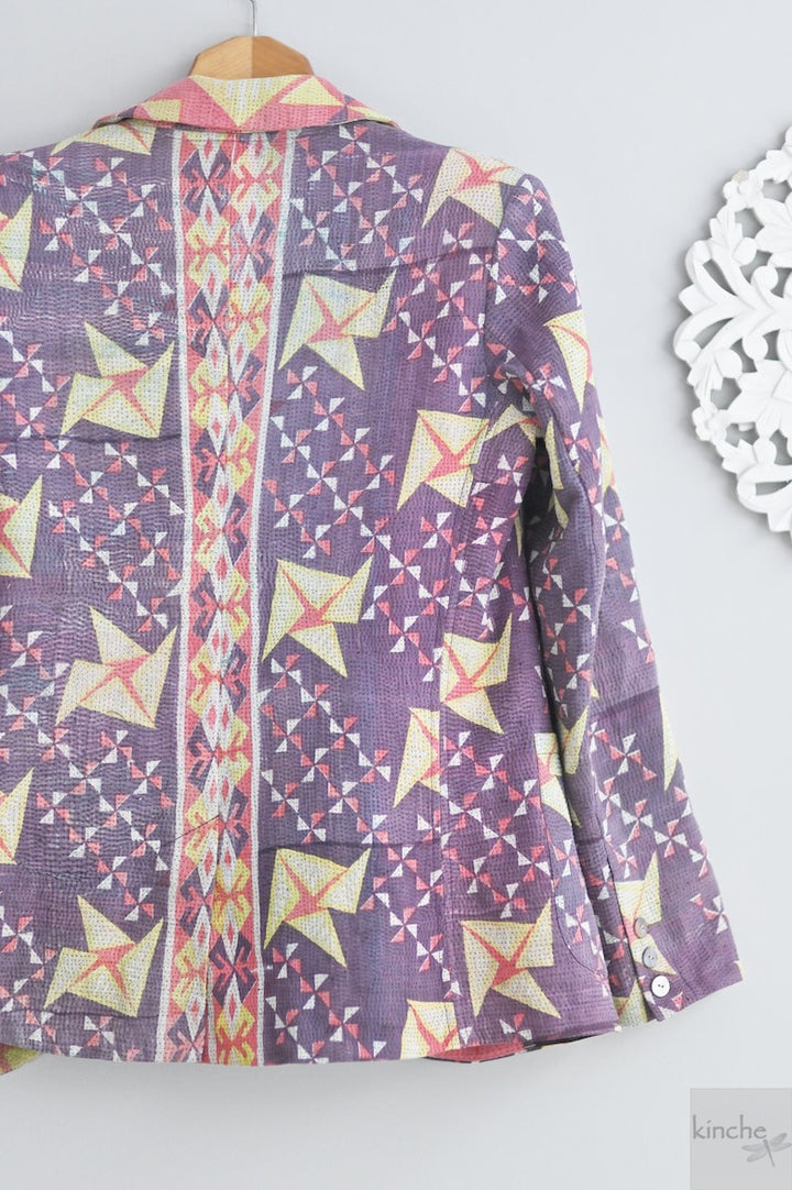 Sloan, Sustainably made Kantha Blazer, One of a Kind Chest/Bust 40 - kinchecom