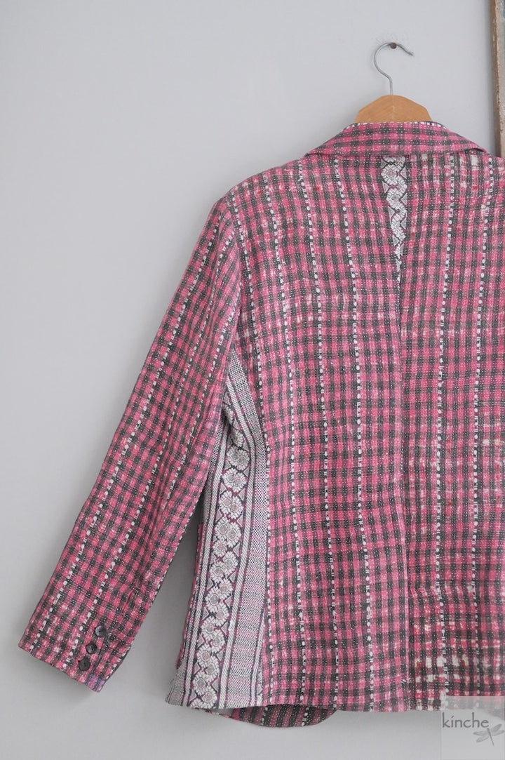Oakley, Chest 44 Inches, XL, Vintage Quilt Handmade Blazer - kinchecom