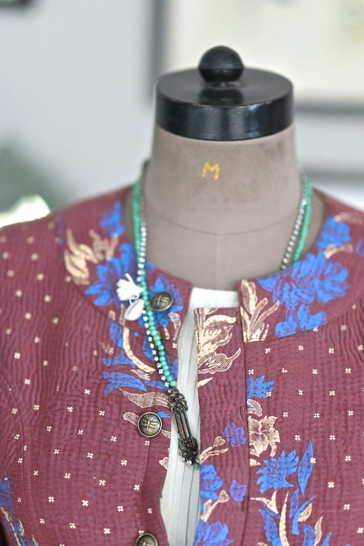 Amelia, Vintage Charm & Glass beads Necklace, One of a Kind - kinchecom