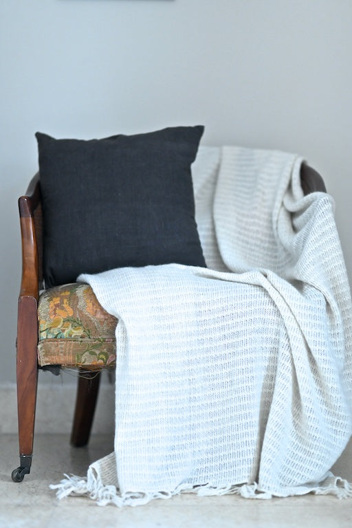 Vidya, Kala Cotton, Hand Woven, Border and Plain Weave Cushion Cover 16X16 Inches - kinchecom