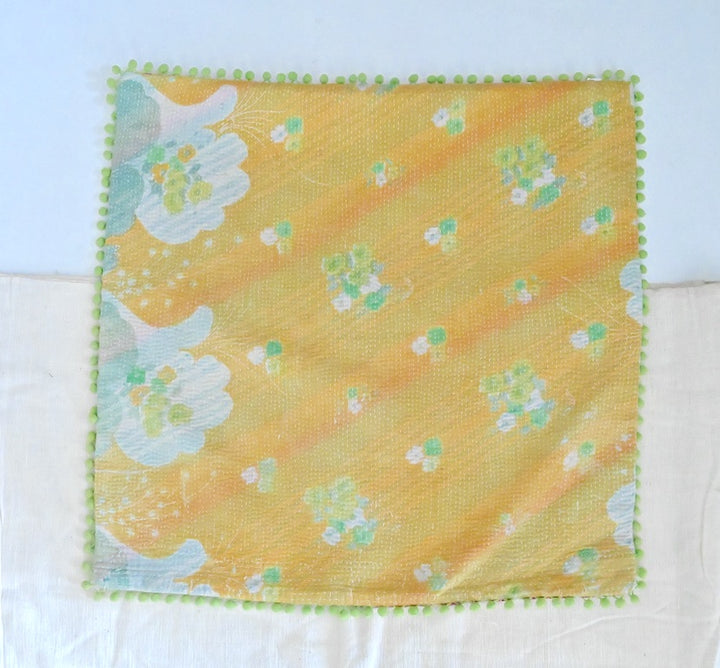 Amodar, Reversible Vintage Kantha Cushion/Pillow Cover 20X20" - kinchecom