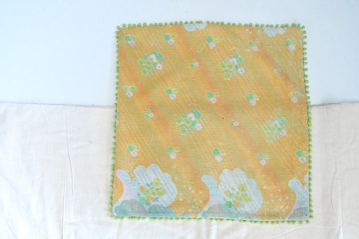 Amodar, Reversible Vintage Kantha Cushion/Pillow Cover 20X20" - kinchecom