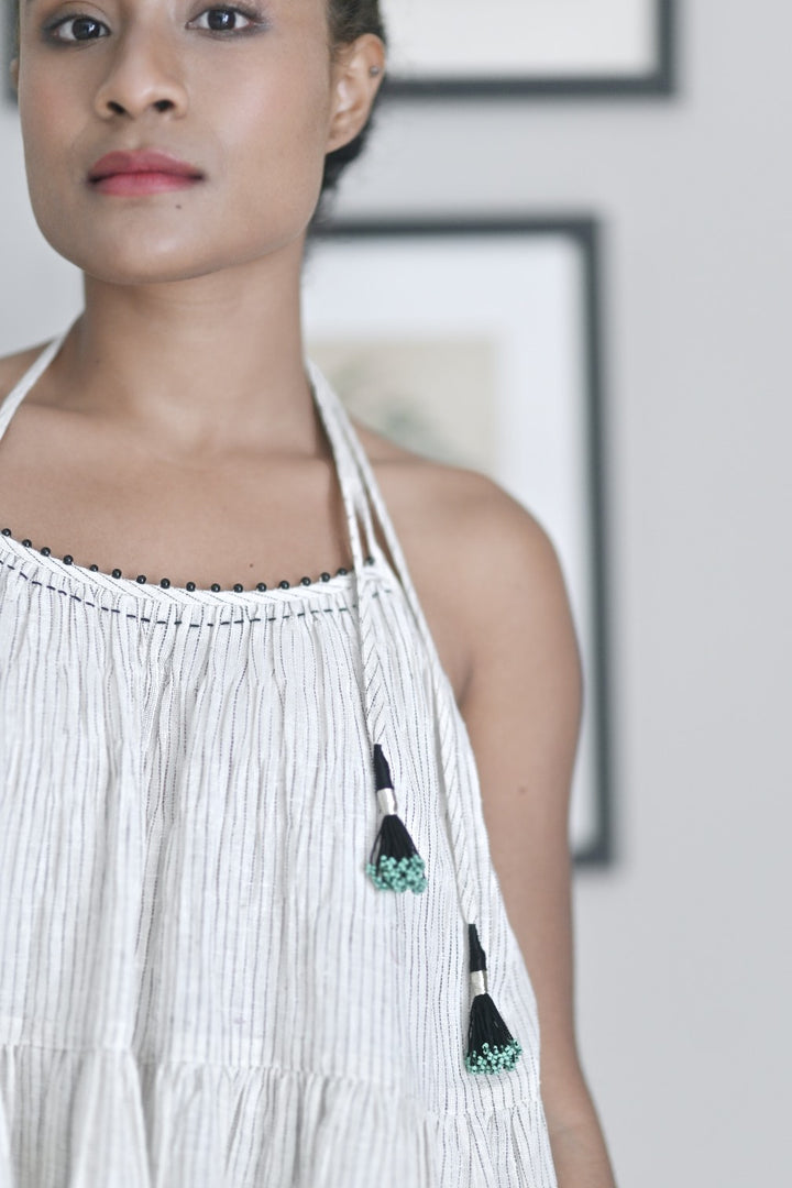 Agra, Made with Organic Kala Cotton, Halter Blouse, Flared - kinchecom