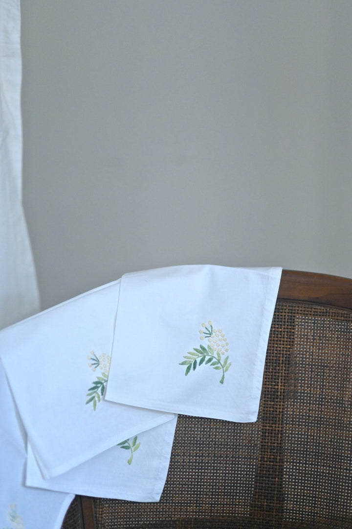 Hand Embroidered Yellow & Green, Floral Embroidery,  96X60 Inches Tablecloth - kinchecom
