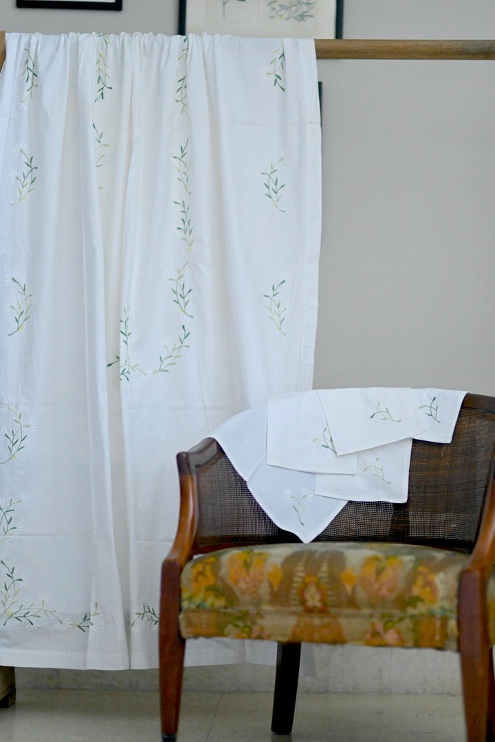 cotton hand embroidered table cover, tablecloth