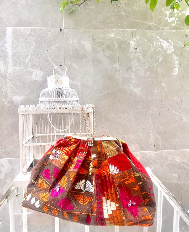 Phulkari Clutch, Handmade