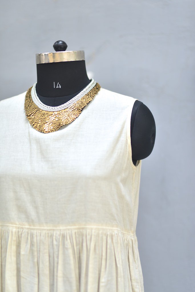 Porto, Handmade Pure Brass and Zari Necklace - kinchecom