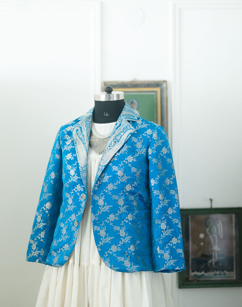 Lasya, Brocade Silk  Saree, Up Cycled Blazer, Large