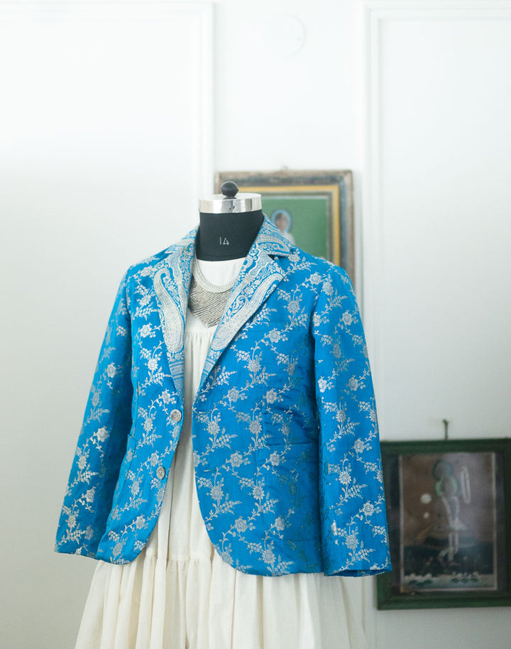 Lasya, Brocade Silk  Saree, Up Cycled Blazer, Large