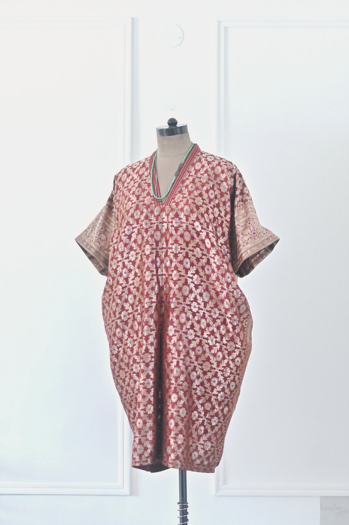 Antalya, Vintage Zari Silk Kaftan, One of a Kind