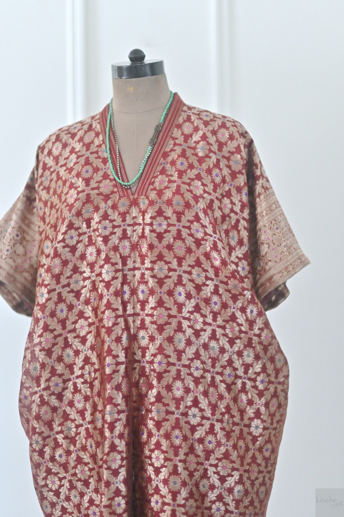 Antalya, Vintage Zari Silk Kaftan, One of a Kind